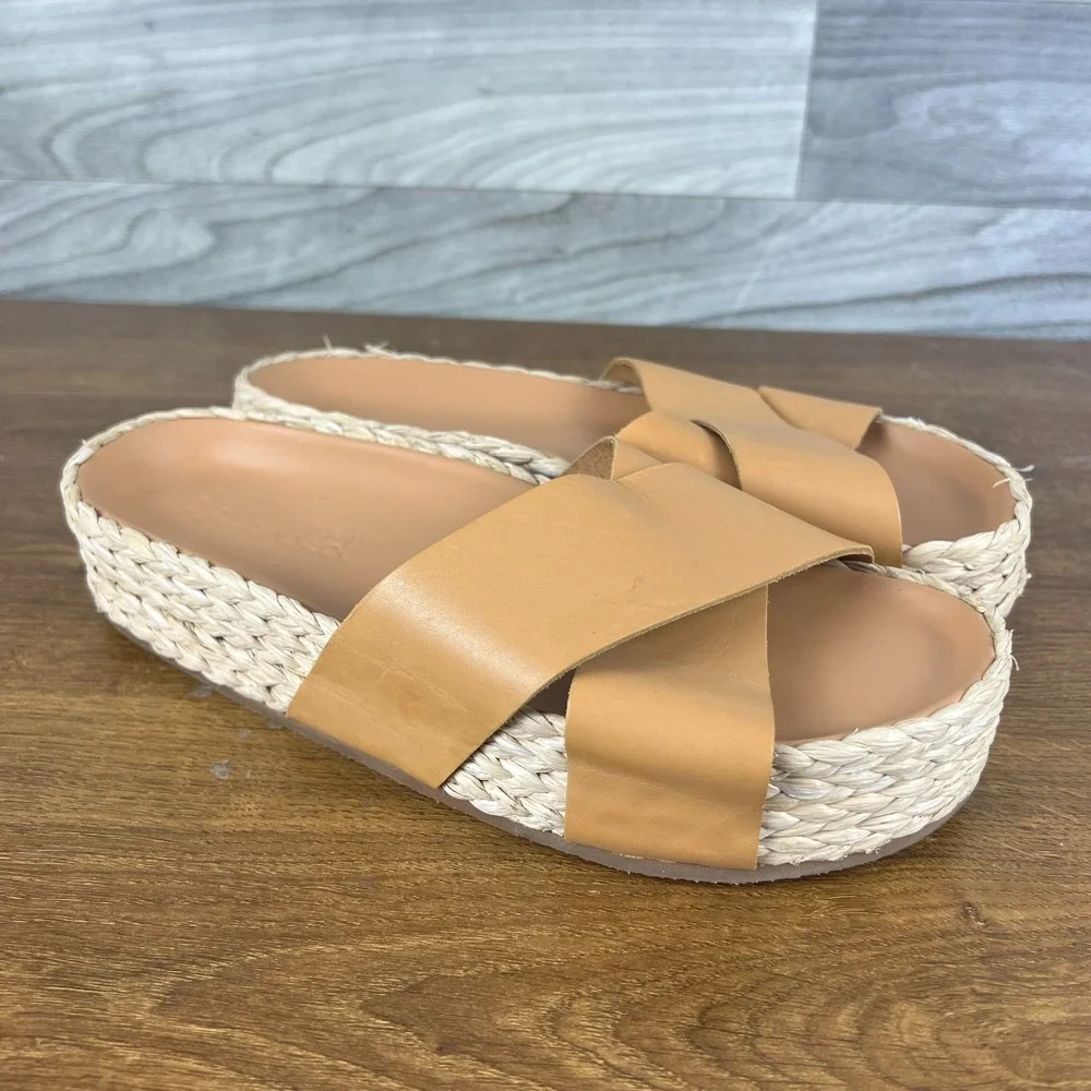 Splendid Becki Platform Espadrille Sandals Womens Size US 9 Brown Casual Slip On